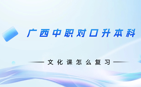 廣西中職對(duì)口升本科文化課怎么復(fù)習(xí)