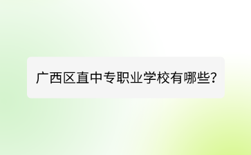 廣西區直中專職業學校有哪些？