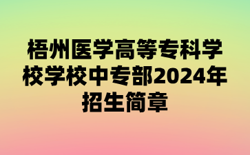梧州醫(yī)學高等專科學校學校中專部2024年招生簡章