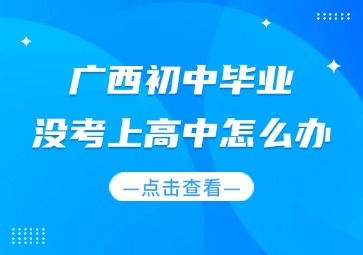 廣西初中畢業(yè)沒考上高中怎么辦